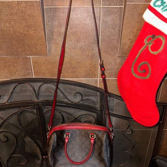 COACH Rowan Satchel In Signature Canvas with long strap VERY GOOD CONDITION - Picture 7 of 10